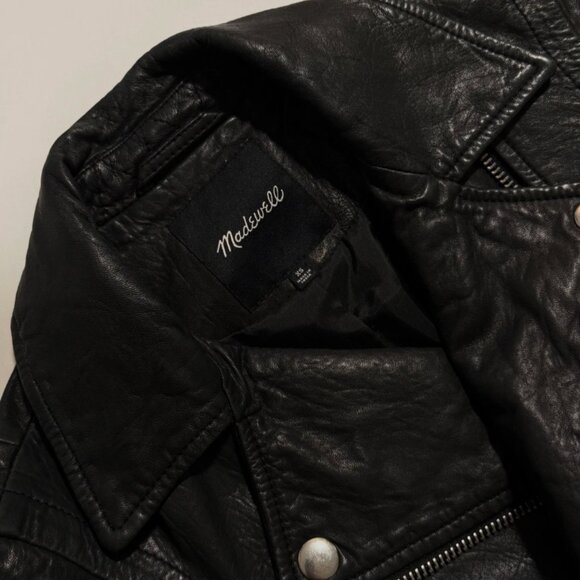 Madewell Genuine Leather Moto Jacket XS - Picture 3 of 4